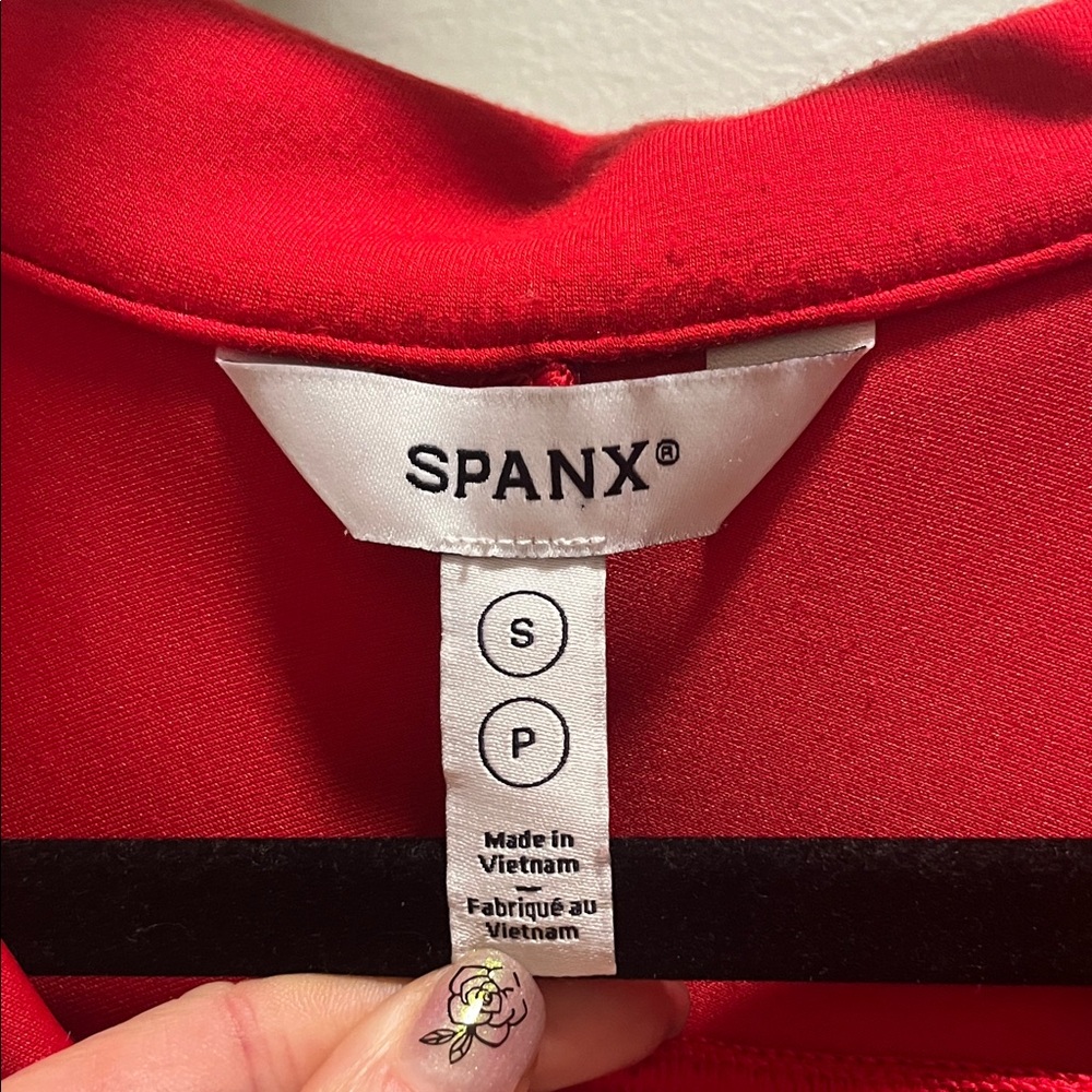 SPANX Red Long Sleeve 1/2 Zip Tunic - Picture 5 of 5